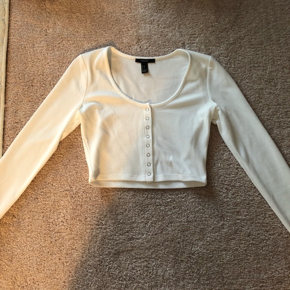 Forever 21 Tops - Forever 21, Snap Front Crop